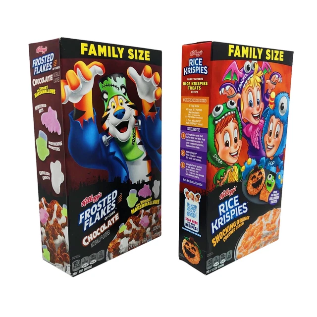 KELLOGGS RICE KRISPIES Shocking Orange &amp; Frosted Flakes Chocolate ...
