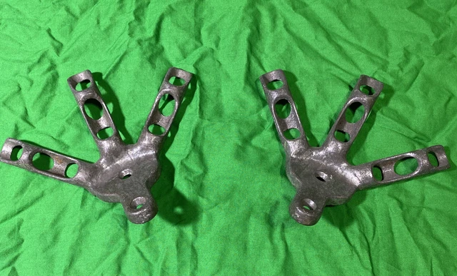 2 Old 3/8” Flag Holders Holds 3 Flags Bracket Wall Mount RUSTIC Vintage USA Made