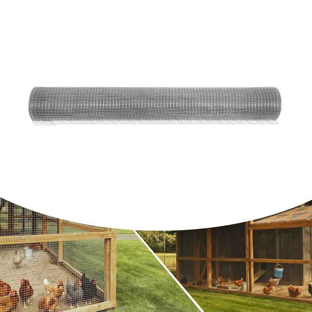 36IN X100FT HARDWARE Cloth 1/2in Galvanized Wire Fence Mesh Roll Yard+