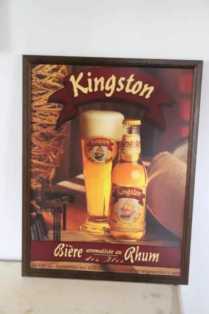 PUBLICITÉE  la bière Kingston aromatisée au Rhum des iles  32 cm / 42 cm vintage