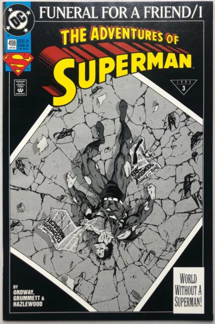 ADVENTURES OF SUPERMAN #498 1993 3 Funeral for a Friend 1 DC Comics NM