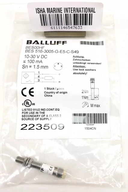 Balluff BES00HF Induvtive Standard Capteur Bes 516-3005-G-E5-C-S49 Module
