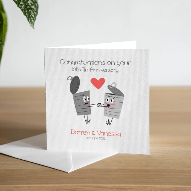 10th Weddng Annversary Card for Son and Daughter n Law - Etsy UK