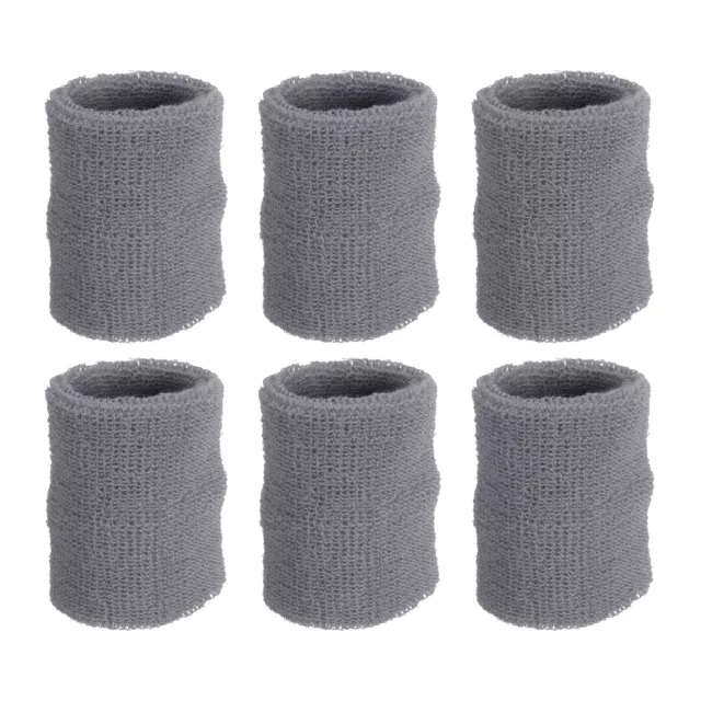 6Pcs 8x10cm Sport Wristbands Cotton Athletic Sweatband Gray