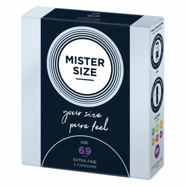 Mister Size Condones 69 MM Ancho Tamaño Grande Lubricados Para Caja 3 2