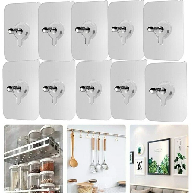 10x Wall Hanging Seamless Nails Screw Stickers Punch-Free Wall Hooks for Photos