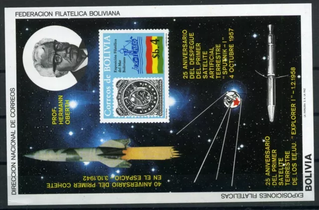 Bolivien Block 130 postfrisch Raumfahrt #GB351