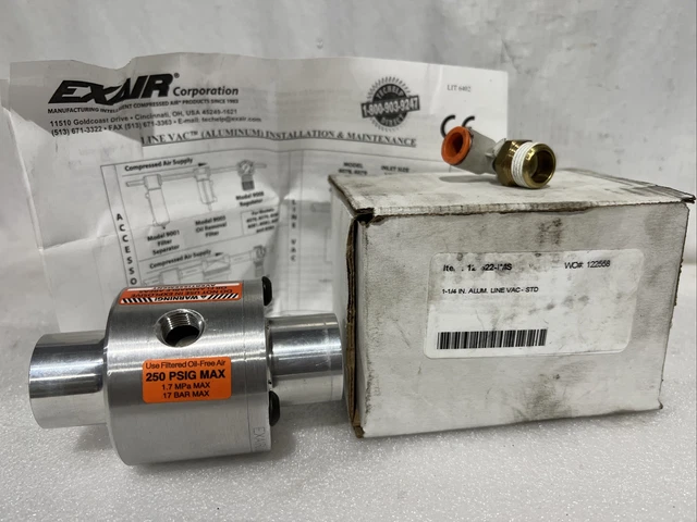 ┥EXAIR Aluminum Line VAC -STD 1-1/4"" nuevo, envío gratuito 🙂