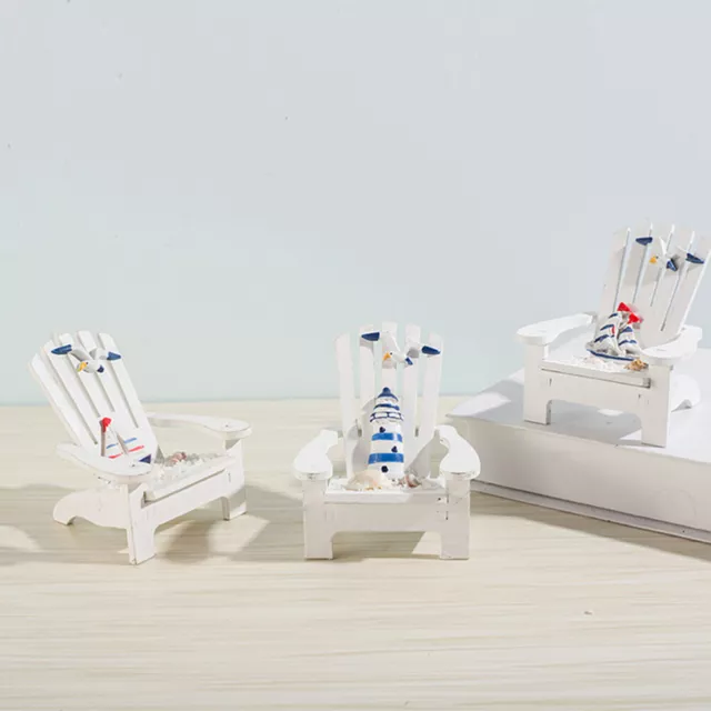 Mediterranean Style Mini Beach Chair Set Ornaments Nautical Decorate