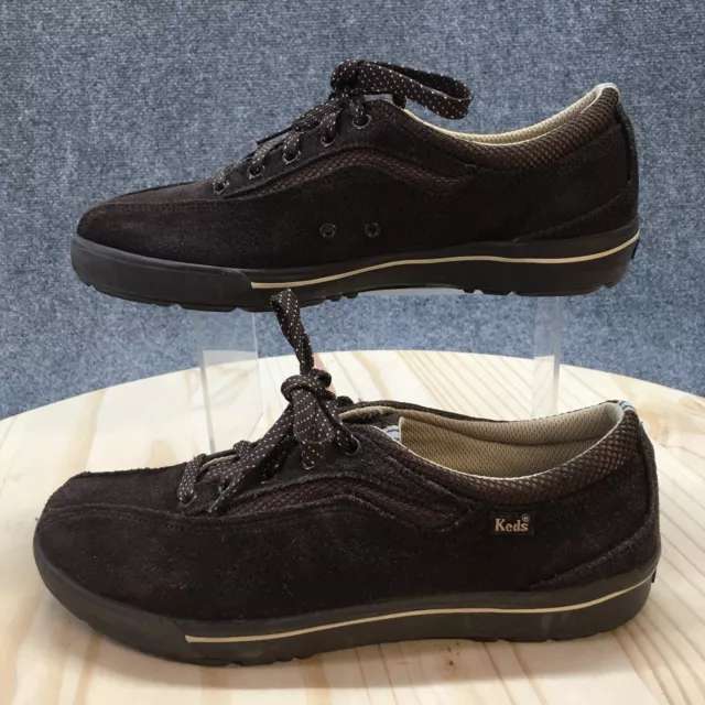 Keds Shoes Womens 8 Bicycle Toe Oxford Sneakers Brown Suede Lace Up Comfort 2