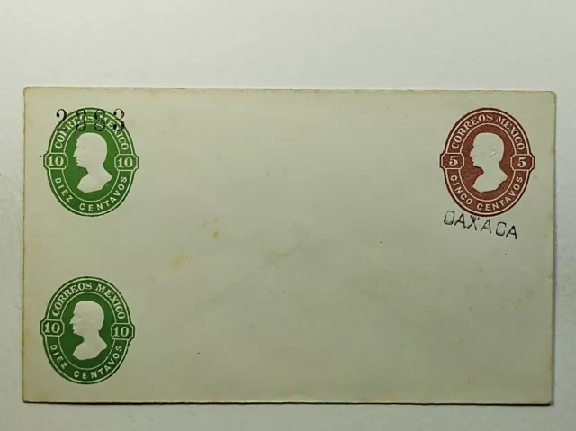 1883 #E15 Mexico Compound Overprint Uprated Postal Stationery Unused Oaxaca