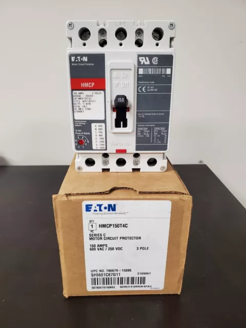 NIB - Eaton - HMCP150T4C - Molded Case Circuit Breaker - 150A, 3-Phases, 600V