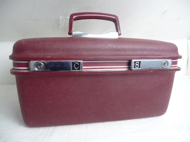 art déco attaché case b'&' valise de toilette vintage avec