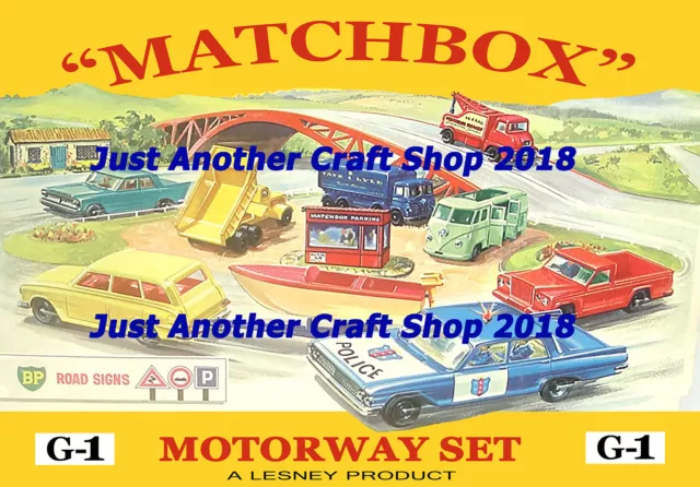 Matchbox Jouets G-1 Autoroute Set A4 Taille Affiche Oeuvre Magasin Affichage