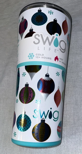 NEW Swig Life 22 Oz Tumbler Tinsel Town Stainless Steel Christmas Ornaments