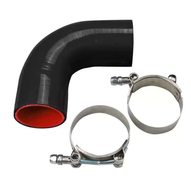 3 inch 90 Degree Elbow Silicone Hose Pipe Intercooler Coupler Turbo  Black-Red