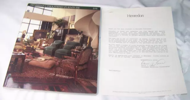 1991 Henredon Upholstered Furniture Catalog + Advertising Letter