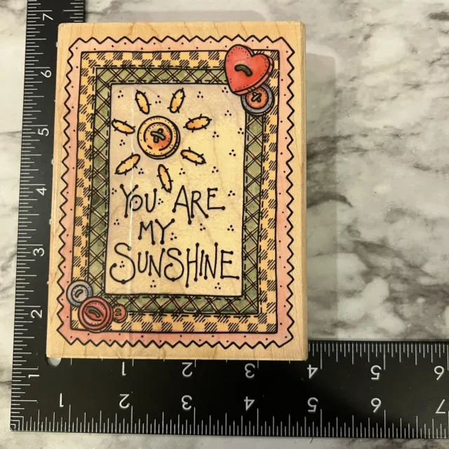 Rubber Stampede You Are My Sunshine Country Buttons Rubber Stamp Quilt