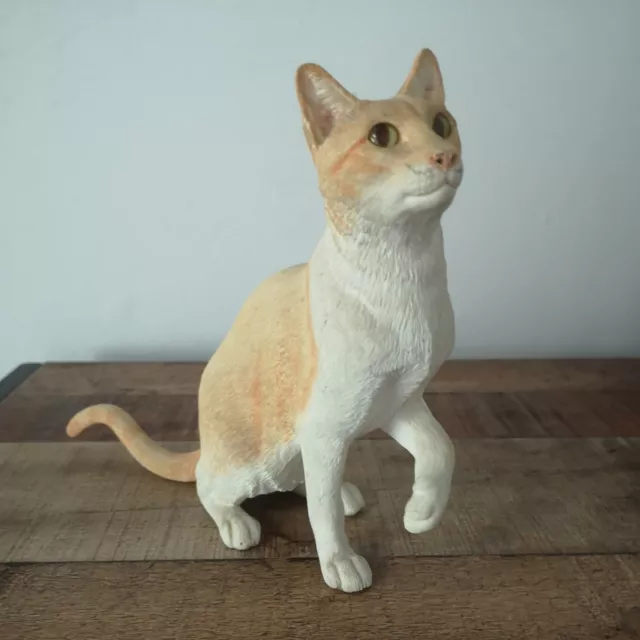 Country Artists Large Ginger And White Tabby Cat Figurine