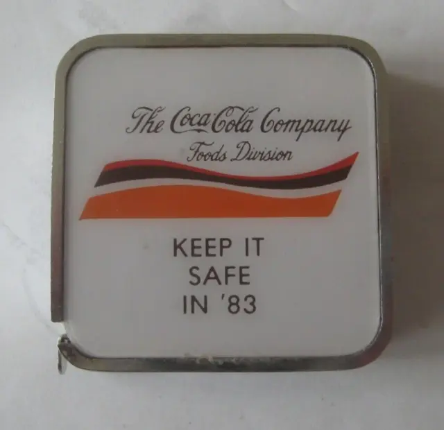 Vintage Coca-Cola Foods Division Employee Tape Measure Keep it Safe in '83