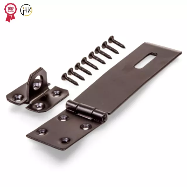 HASP AND STAPLE Gate Door Shed Latch Safety Black Padlock Cabinet Lock Box