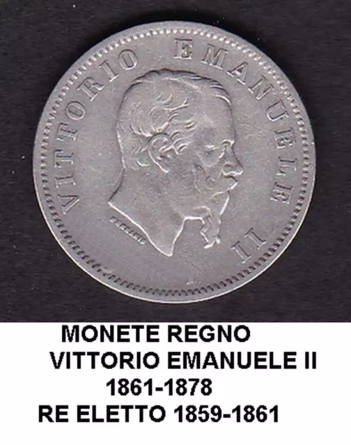Monete Regno D'italia V.emanuele Ii 1861-1878 Re Eletto 1859-61 Entra E Scegli