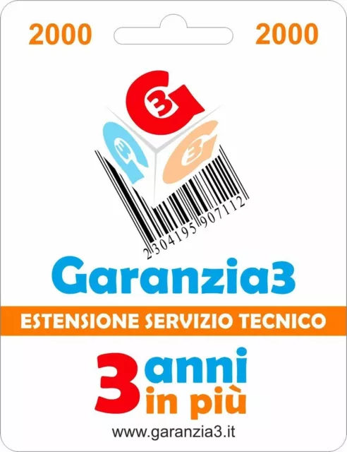 Garanzia 3 Estensione del Servizio Tecnico Fino A 2.000,00 Euro