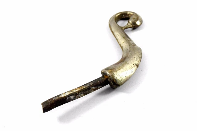 18C Indian Antique Hand Crafted Brass Peacock Shape Wall Hook Hanger. i75-26 US