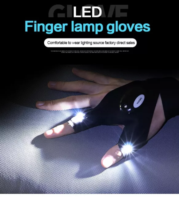 Finger Glove with LED Light Flashlight Gloves Outdoor Gear Night Rescue Gloves