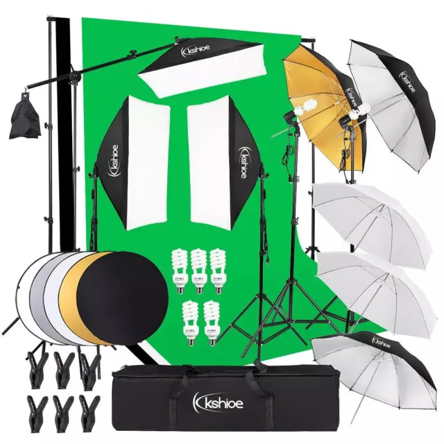 Video Photo Studio Photography Lighting Kit Backdrops Umbrellas Softbox Stand