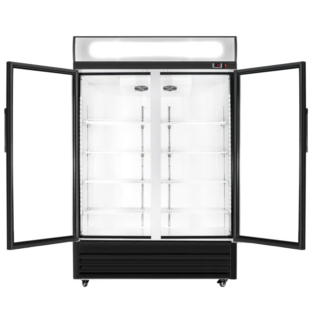 Fricool 51" Glass Door Merchandiser Refrigerator Beverage Cooler w/Swing Door