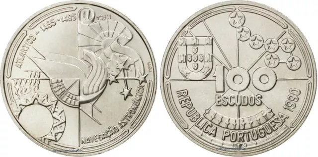 1990 Portugal 100 Escudos Celestial Navigation 100$00 Unc Coin G309