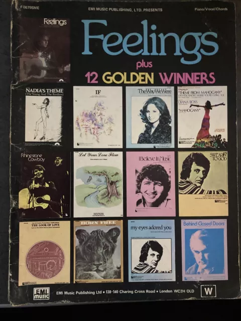 Feelings + 12 Golden Winners sheet music song book piano vocal chords