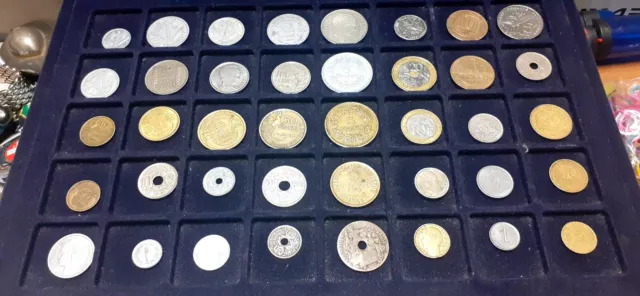 Lot Pieces de Collection Monnaies.Anciens Francs Diverses Valeurs.