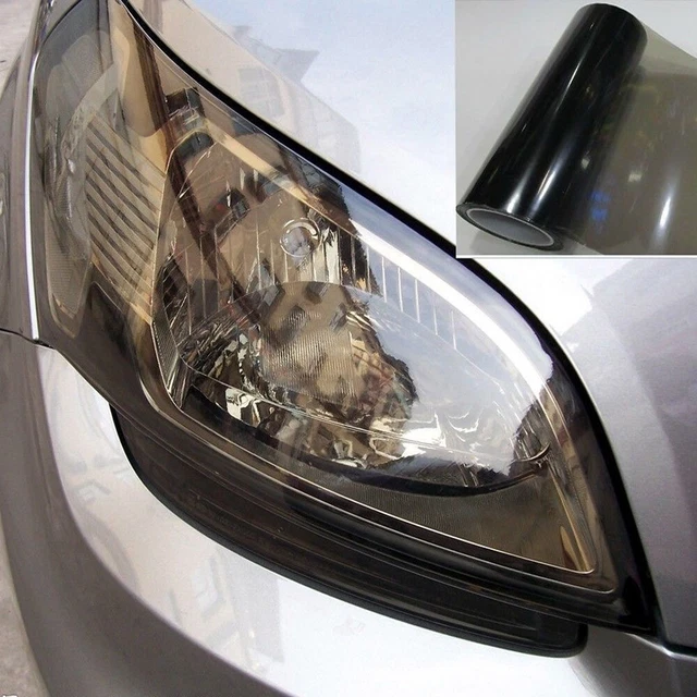 Gloss Light Black Smoke Vinyl Tint Headlights Film Taillight Wrap Cover 16"x60"