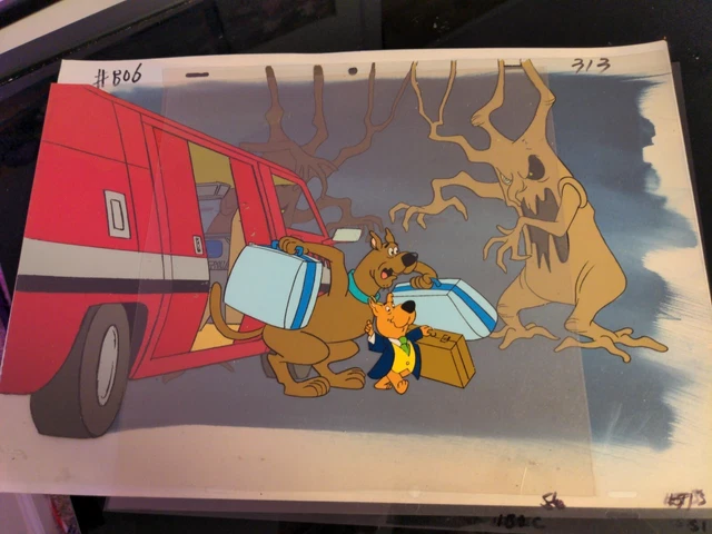 SCOOBY-DOO animation cel background production art vintage cartoon 13 ghosts  HT