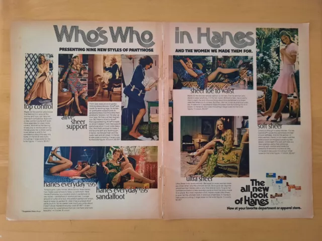 1973 Print Ad Sexy Heels Fashion Lady Long Legs Blonde Hanes Pantyhose Hosiery