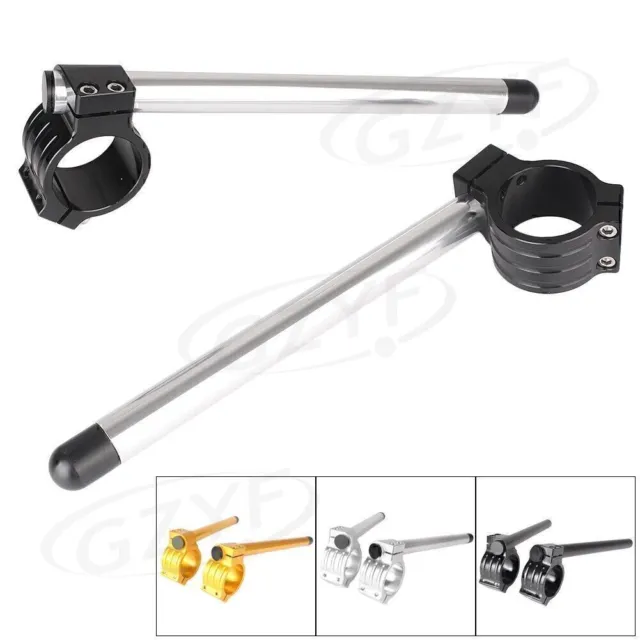 22mm&7/8 " Clips on Handle Bar with Adjustable Clamps Fit 35MM Fork Tube Black