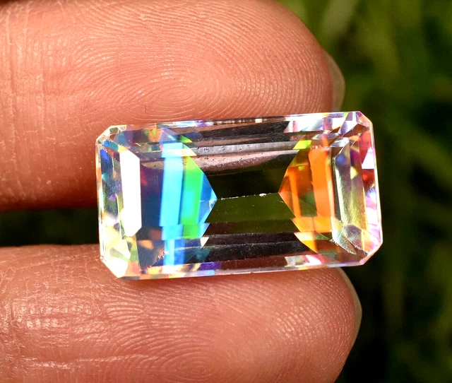 Superbe Pierre Précieuse Topaze Mystique Arc-en-ciel - Taille Radiant - Certifiée IGL - Naturelle