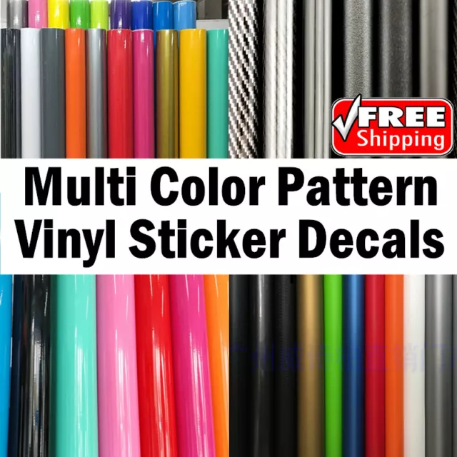 Multi color Pattern Car vinyl wrap carbon fiber matt satin glossy vinyl stickers