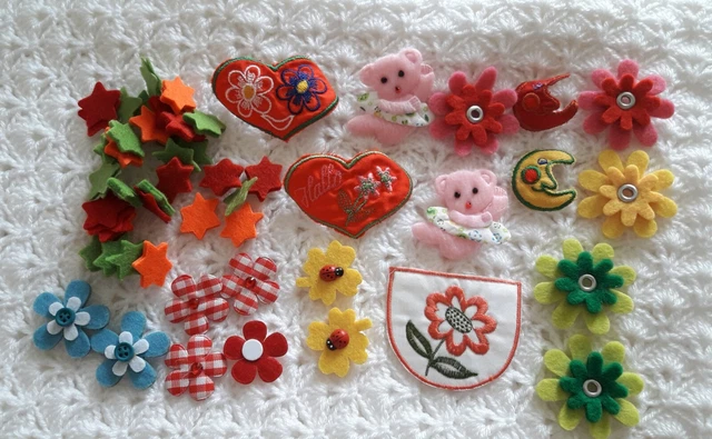 Bastel Set Application Blümchen zum nähen und kleben  (5)