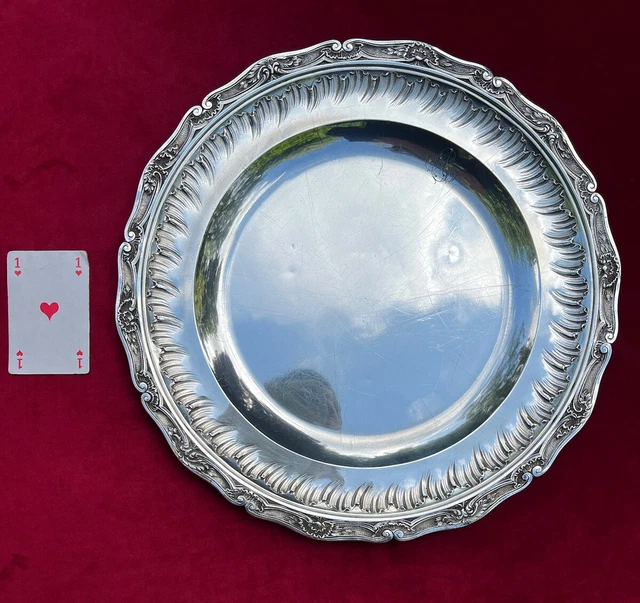 Sterling Solid Silver Plat Plateau De Service Argent Massif Lapeyre Henri 19Eme