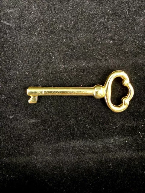 KY-2 Antique Brass Plate Hollow Barrel Skeleton Key for Drawer OR Cabinet Lock