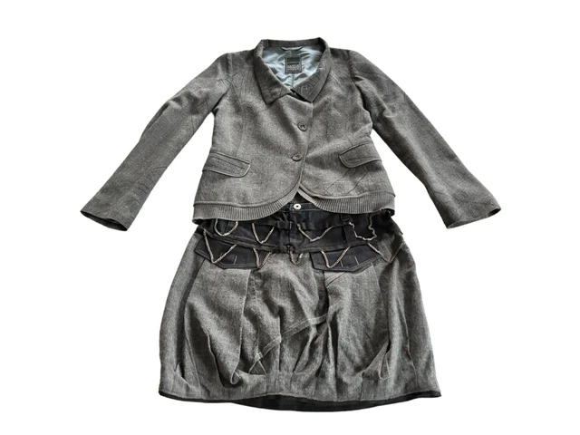 Black long jacket and skirt ensemble Marithé et François Girbaud For