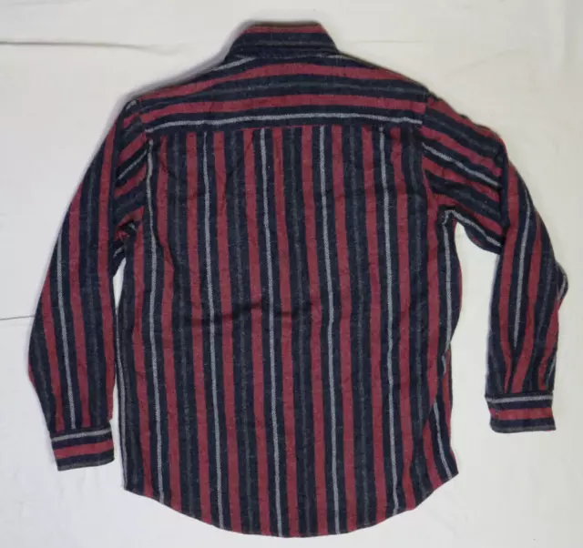 FIELDMASTER SEARS MENS Shirt Large Tall Red Gray Stripe Flannel Wool ...