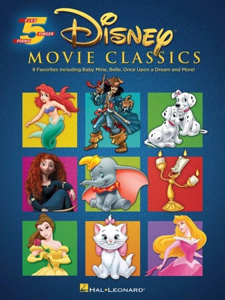 Disney Movie Classics Five Finger Piano Sheet Music Songbook NEW 000123475