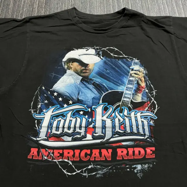 Toby Keith T Shirt Black Concert American Ride Country Music USA VN1775