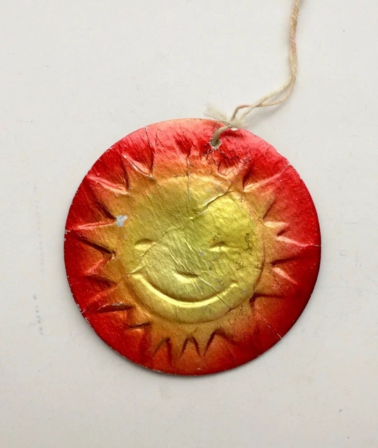 Sole, ornamento di cartone di Natale vintage / decorazione di cartone di Dresda