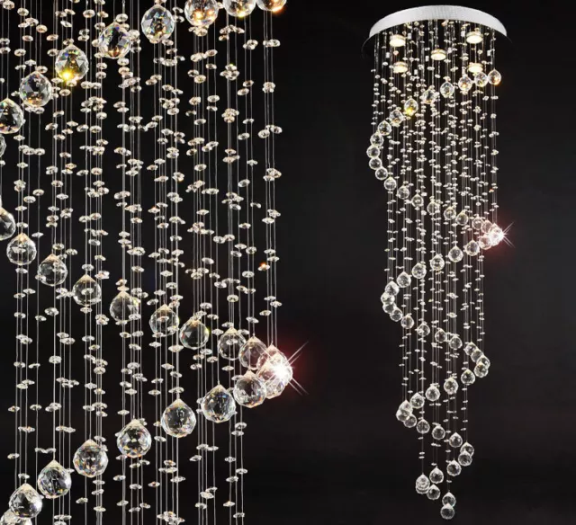 Deckenlampe Groß Kristall Spiral Hängelampe Design Serpentina-XL 1,5m lang D50