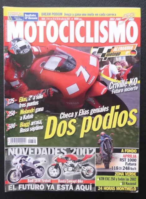 REVISTA MOTOCICLISMO,AÑO 2001,NUMERO 1744, Dos podios,Checa y Elias Geniales
